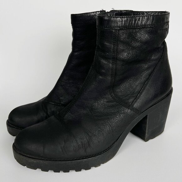 Urban Outfitters Vagabond Leather Boots Chunky Heel Platform Whimsigoth Booties - Picture 9 of 9